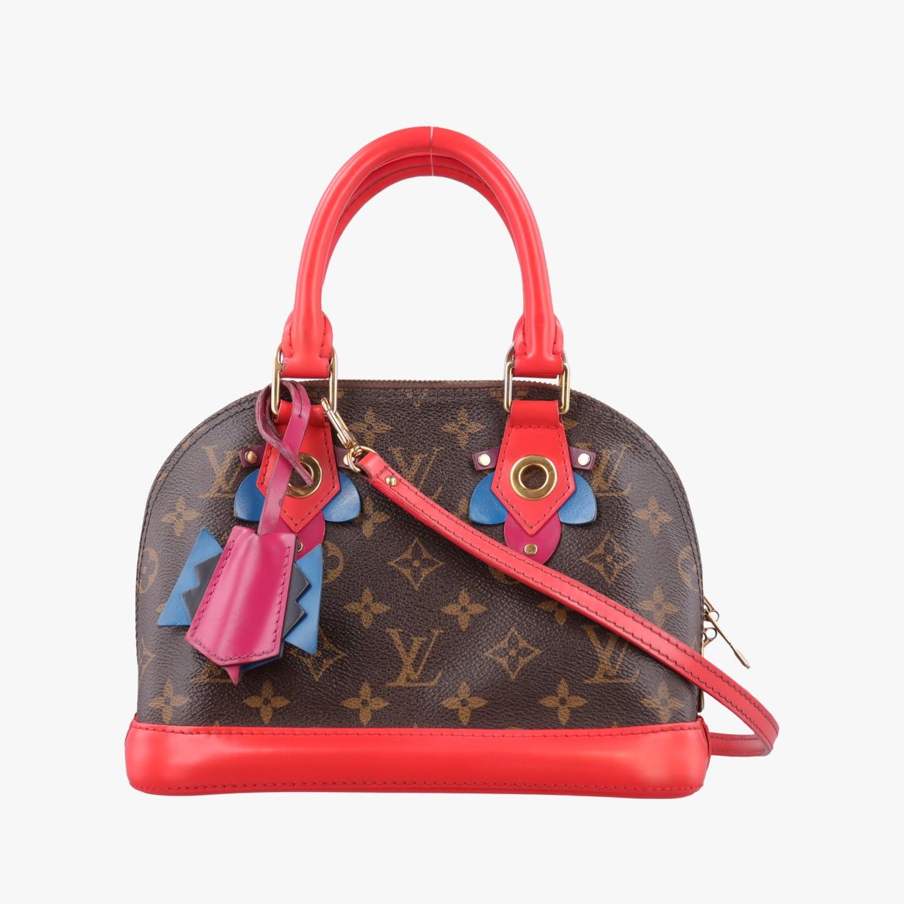 Louis Vuitton Alma BB Monogram Brown Flamingo Canvas Totem Handbag