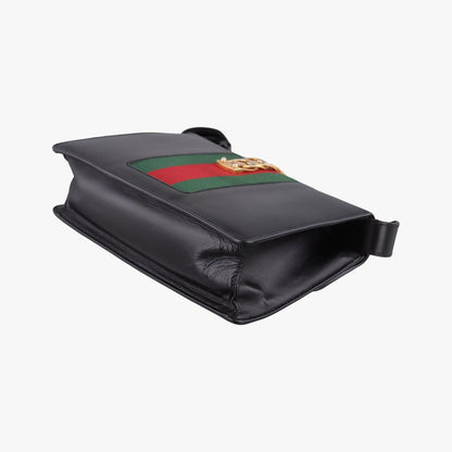 Gucci Sylvie Black Green Red Leather Shoulder Bag — view 6