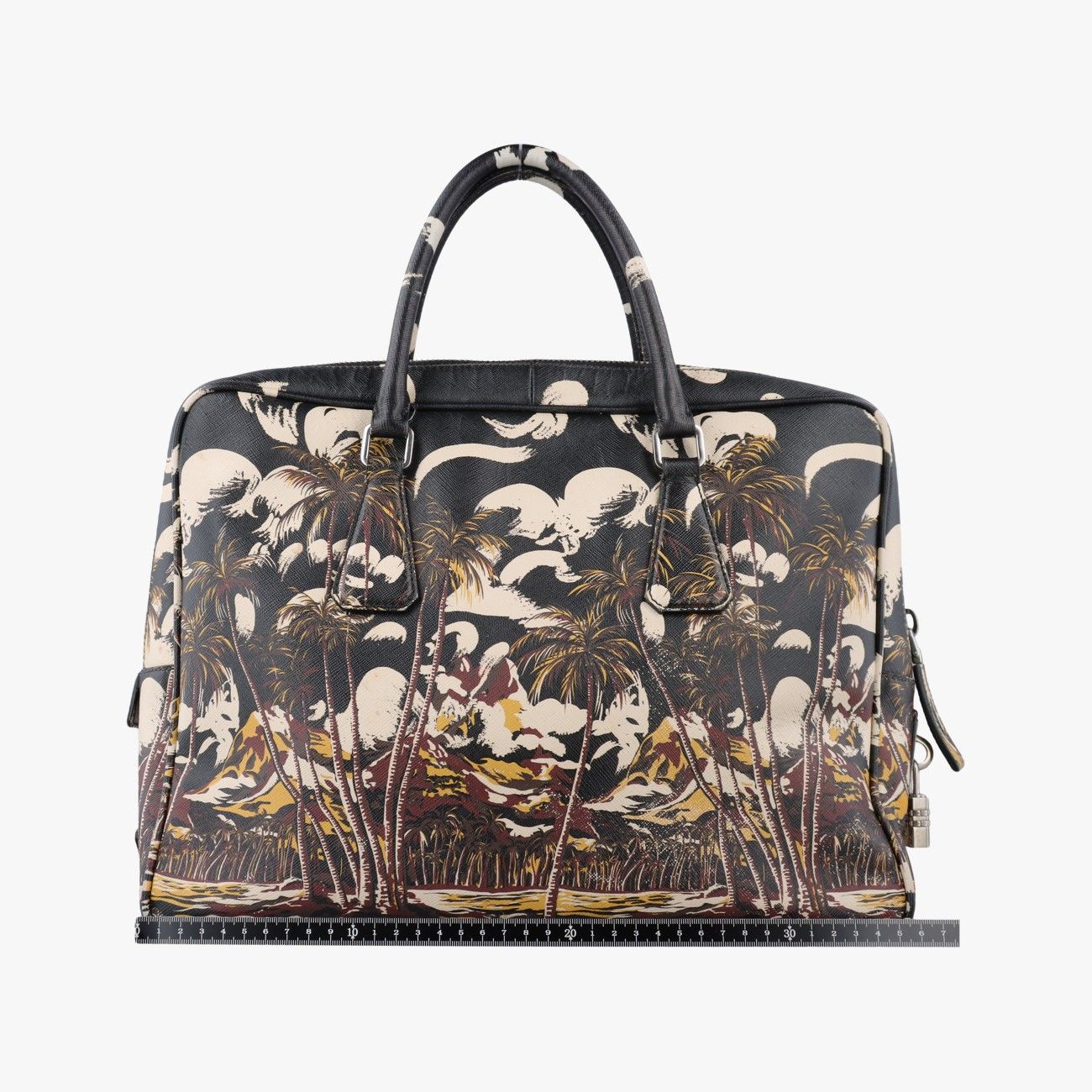Prada Convertible Bauletto Flower Print Multicolor Saffiano Leather — view 2