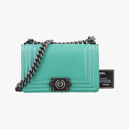 Chanel Boy Green Leather