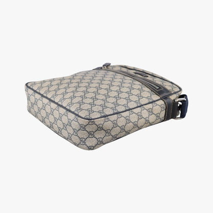 Gucci GG Supreme Messenger Beige Navy Leather — view 4