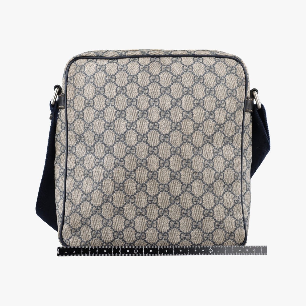Gucci GG Supreme Messenger Beige Navy Leather — view 2