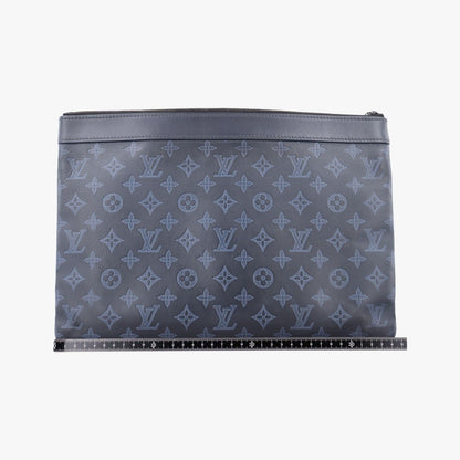 Louis Vuitton Discovery Pochette Gray Blue Sky Monogram Shadow Pouch — view 2