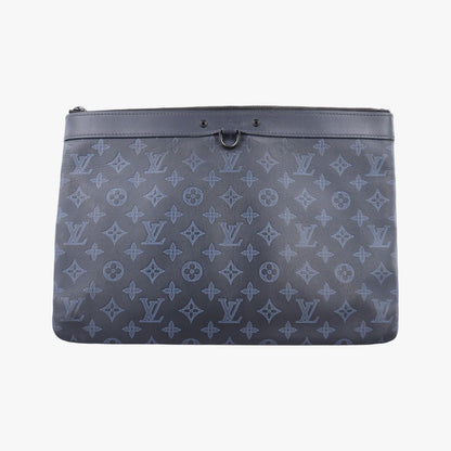 Louis Vuitton Discovery Pochette Gray Blue Sky Monogram Shadow Pouch