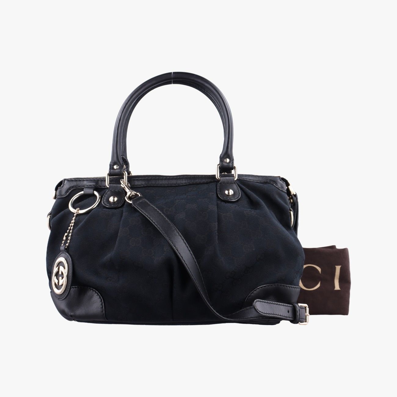 Gucci Sookie Black Canvas Leather