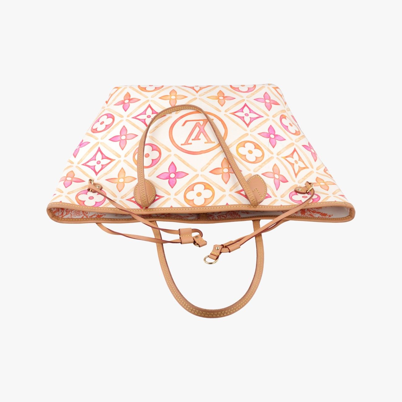 Louis Vuitton Neverfull MM Orange White Multicolor Monogram Tile Canvas — view 8