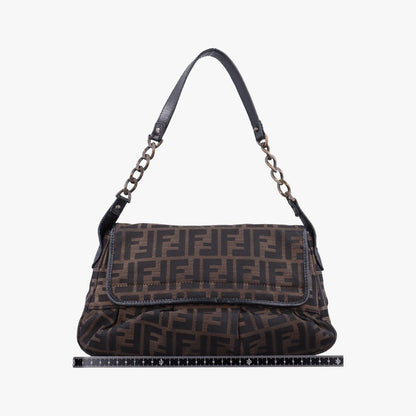 Fendi B Bag Zucca Brown Black Canvas Leather — view 2