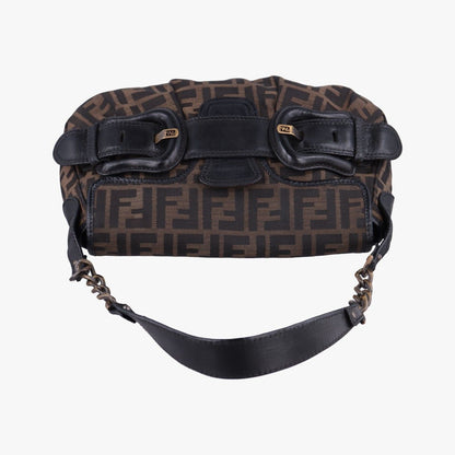 Fendi B Bag Zucca Brown Black Canvas Leather — view 8