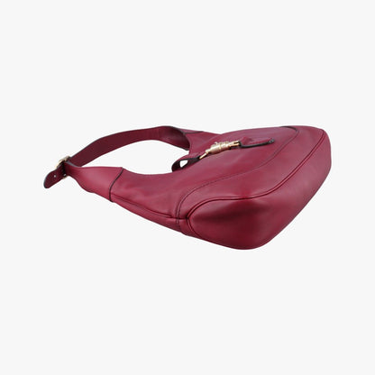 Gucci New Jackie Wine Red Leather Shoulder Bag — view 5