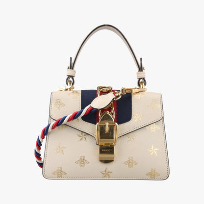 Gucci Sylvie White Leather Shoulder Bag
