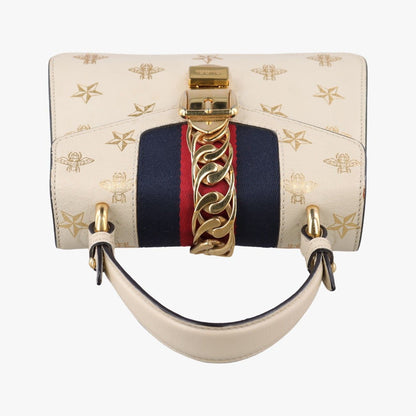 Gucci Sylvie White Leather Shoulder Bag — view 8