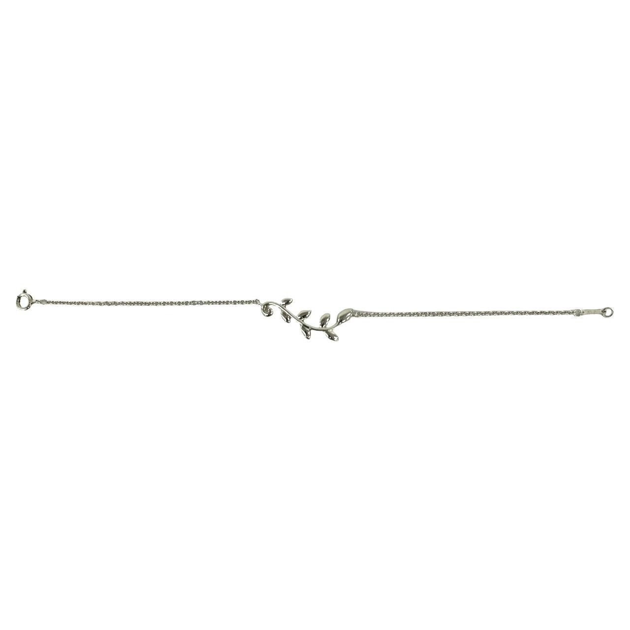 Tiffany & Co Vintage Leaf Bracelet 925 Sterling Silver Chain Bangle — view 6