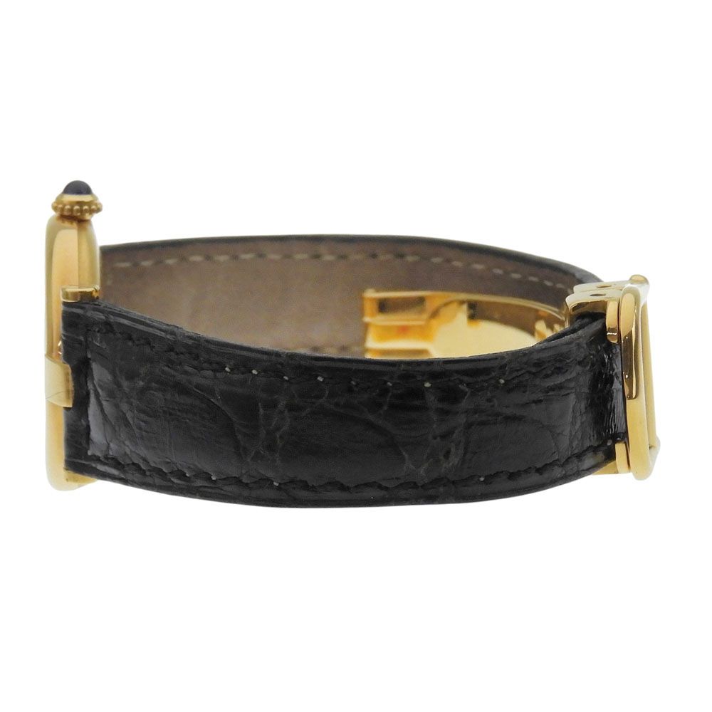 Cartier Must Vendome SM Vermeil Gold Plated Black Quartz Analog Display Dial — view 4
