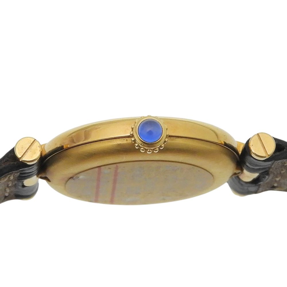 Cartier Must Vendome SM Vermeil Gold Plated Black Quartz Analog Display Dial — view 7