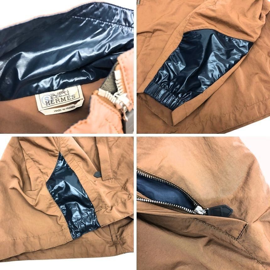 Hermes Anorak Nylon Jacket Brown Vintage — view 3