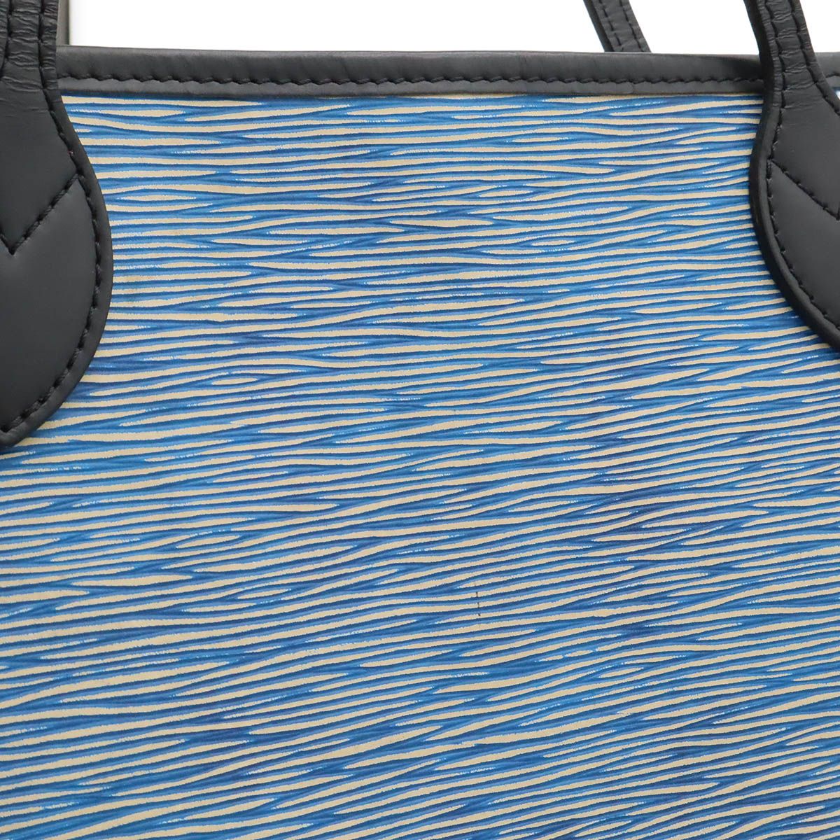 Louis Vuitton Epi Denim Neverfull MM Tote Shoulder Bag Leather Blue Pouch — view 8