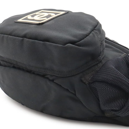 Chanel Sports Line CC Logo Waist Pouch Bag Nylon Canvas Black — view 3