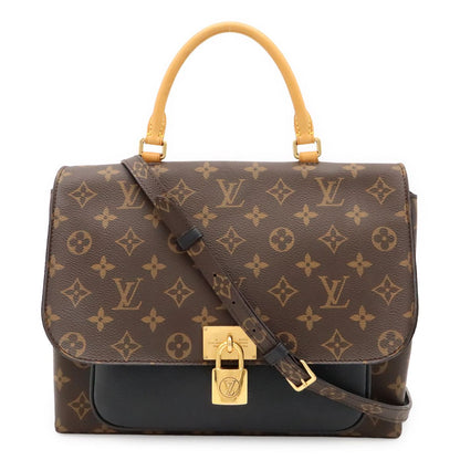Louis Vuitton Monogram Marignan 2-Way Shoulder Bag Crossbody Leather Noir Black