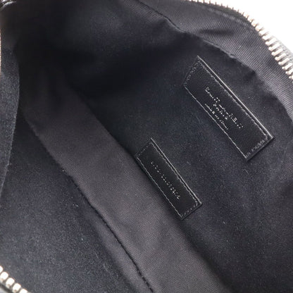 Saint Laurent Paris Exclusive Double Zip Clutch Grooming Case Leather Black — view 8