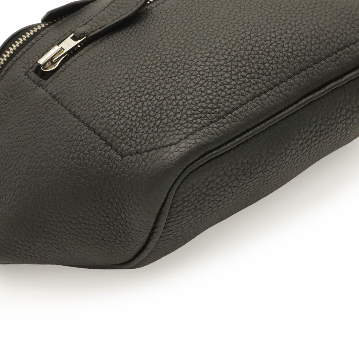Hermes City Slide Cross PM Belt Bag Togo Leather Black Silver — view 3