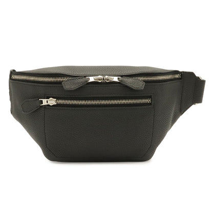 Hermes City Slide Cross PM Belt Bag Togo Leather Black Silver