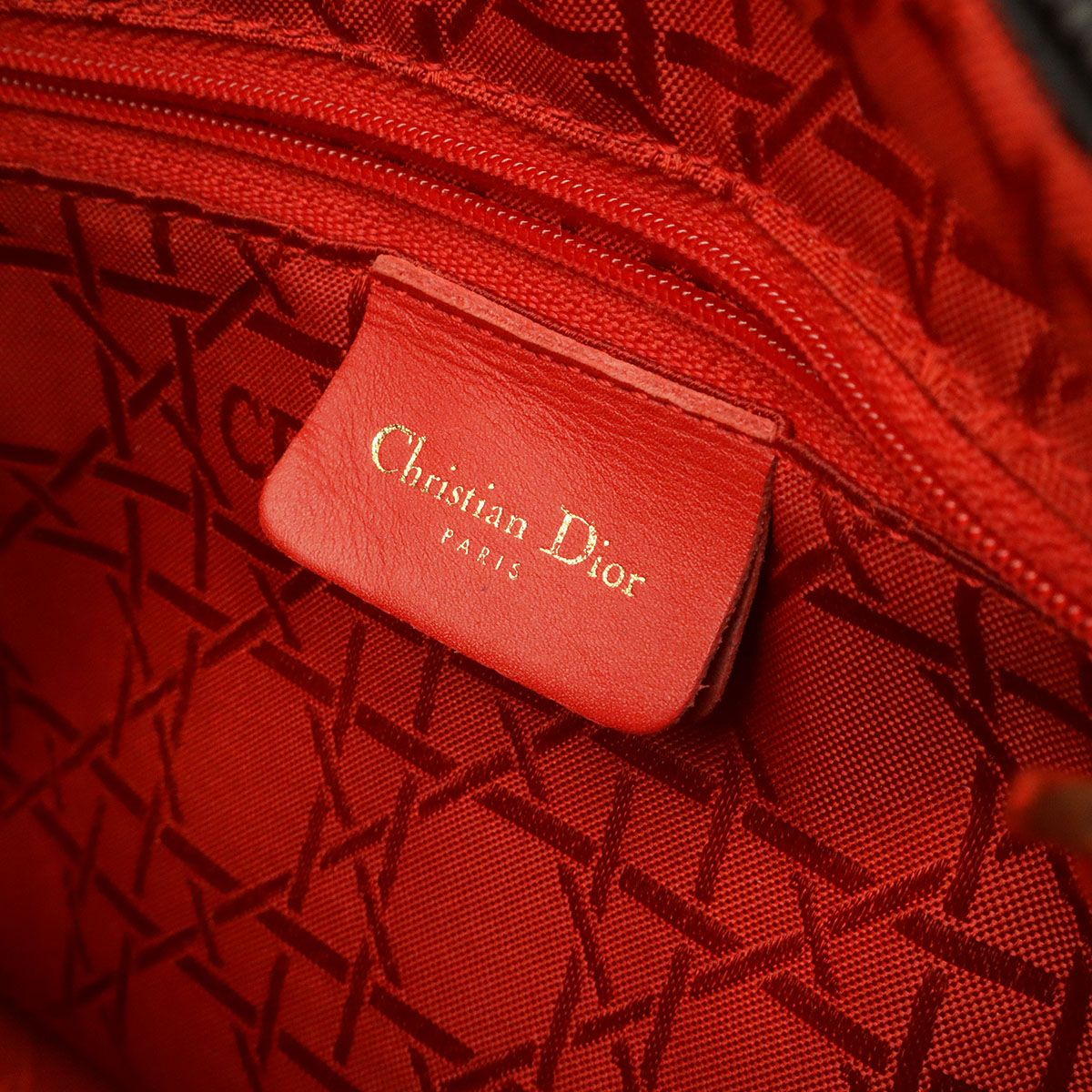 Dior Lady Cannage Medium Tote Bag Nylon Black Gold — view 7