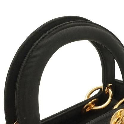 Dior Lady Cannage Medium Tote Bag Nylon Black Gold — view 4