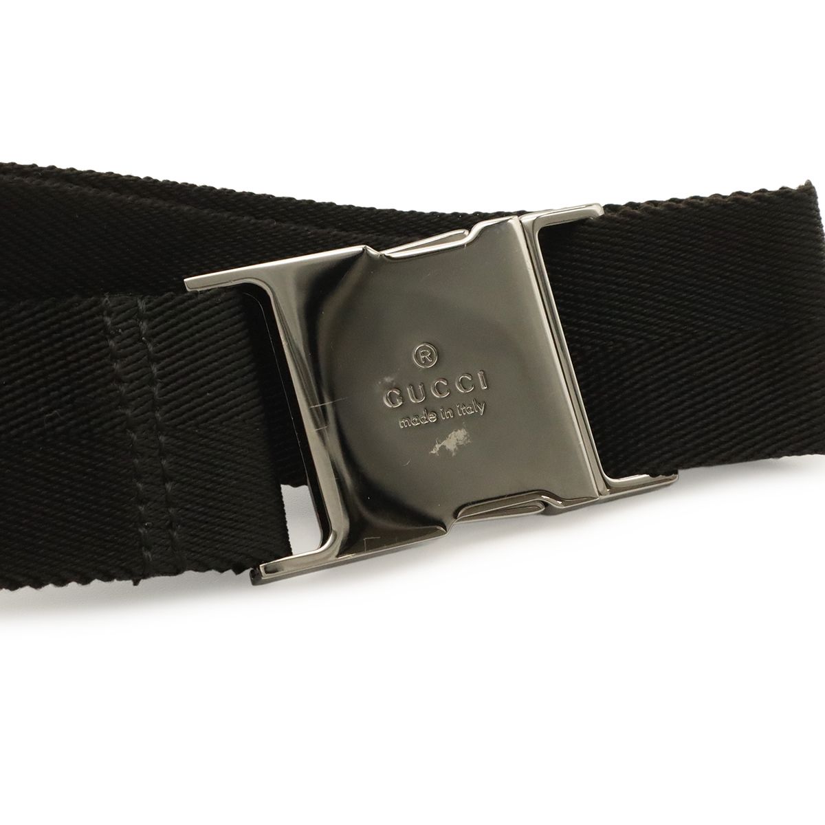 Gucci GG Canvas Belt Bag Waist Pouch Hip Bag Leather Black Silver — view 7