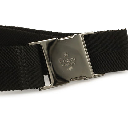 Gucci GG Canvas Belt Bag Waist Pouch Hip Bag Leather Black Silver — view 7