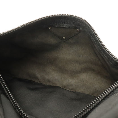 Prada Triangle Logo Shoulder Bag Pochette Crossbody Nylon Leather Nero Black — view 8