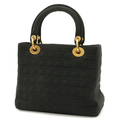 Dior Lady Cannage Medium Tote Bag Nylon Black Gold — view 2