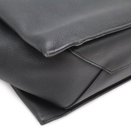 Celine Trifold Medium Tote Shoulder Bag Leather Black Silver — view 3