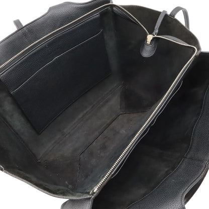 Celine Trifold Medium Tote Shoulder Bag Leather Black Silver — view 6