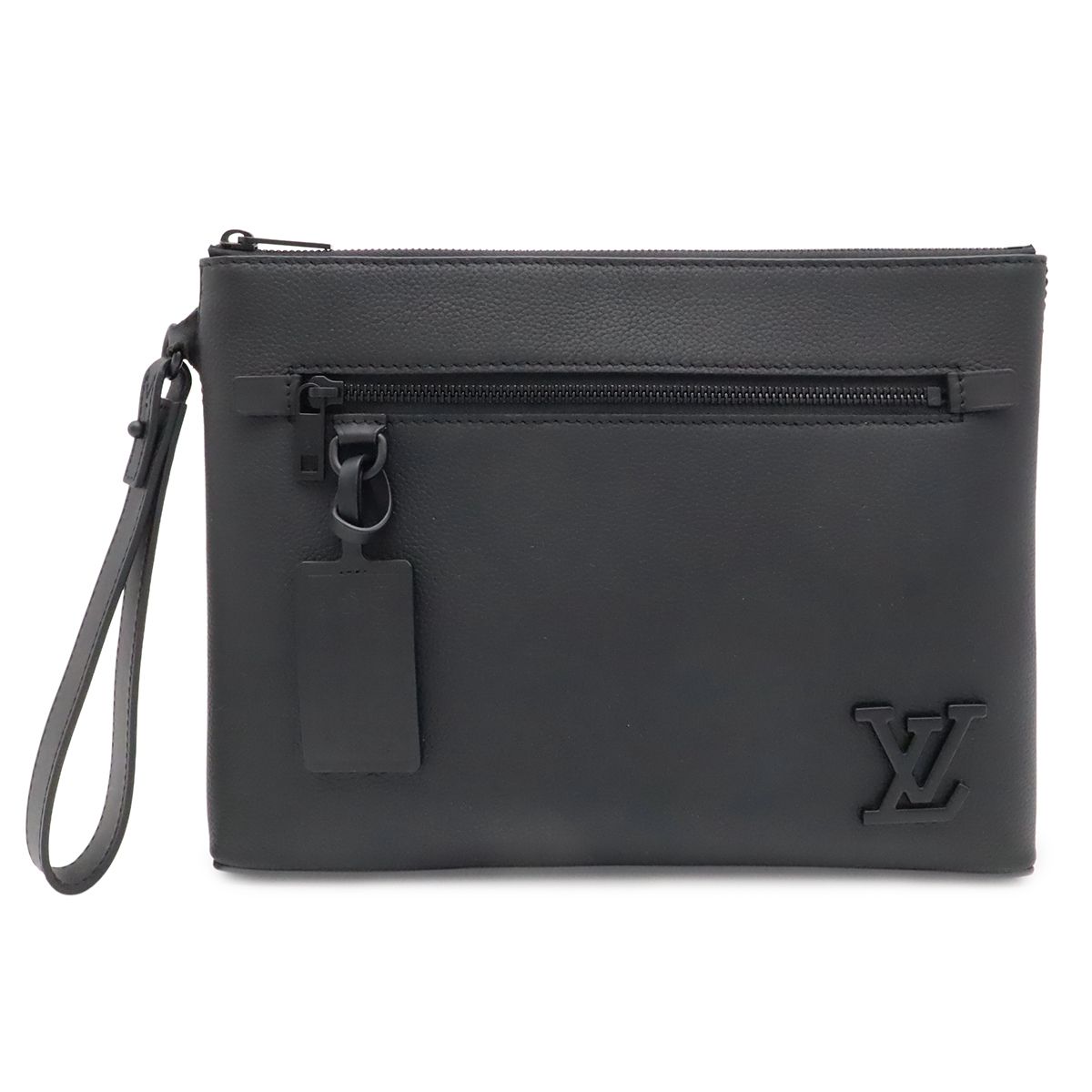 Louis Vuitton LV Aerogram Pochette iPad Takeoff Pouch Clutch Leather Noir Black
