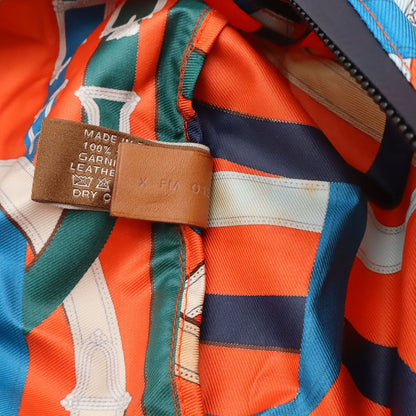 Hermes Air Silk Duffle 44 Shoulder Bag Cavalcadour Silk 100% Orange Blue — view 7