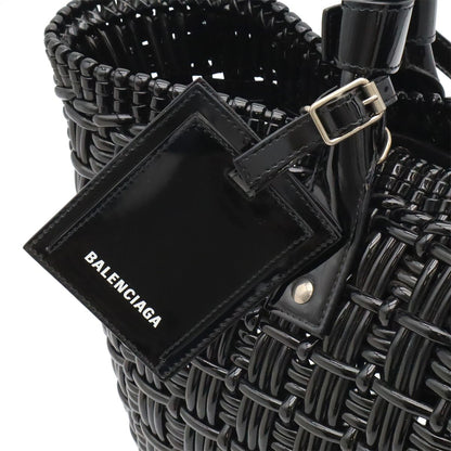 Balenciaga Bistro Basket 2-Way Shoulder Bag Vinyl Black Silver — view 8