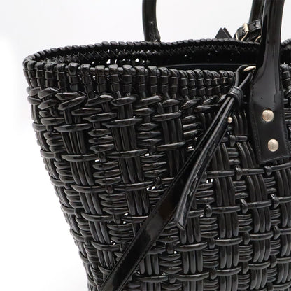 Balenciaga Bistro Basket 2-Way Shoulder Bag Vinyl Black Silver — view 4