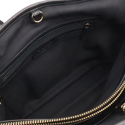 Bvlgari Parentesi Tote Shoulder Bag Quilted Leather Black Gold Charm — view 6
