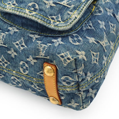 Louis Vuitton Monogram Denim Baggy GM Shoulder Bag Crossbody Long Strap Blue — view 3