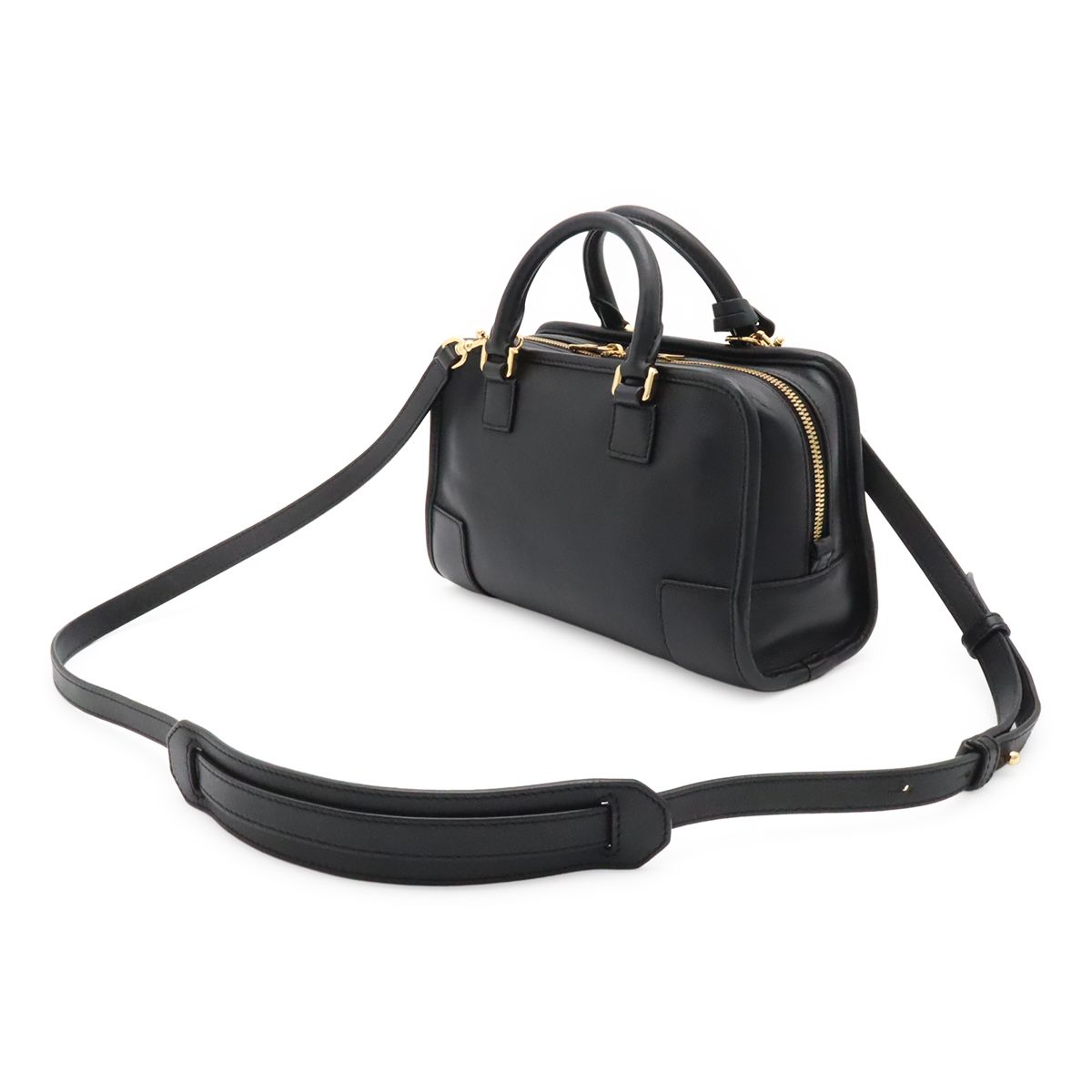 Loewe Amazona 23 Anagram Mini Boston 2-Way Shoulder Bag Leather Black Gold — view 2