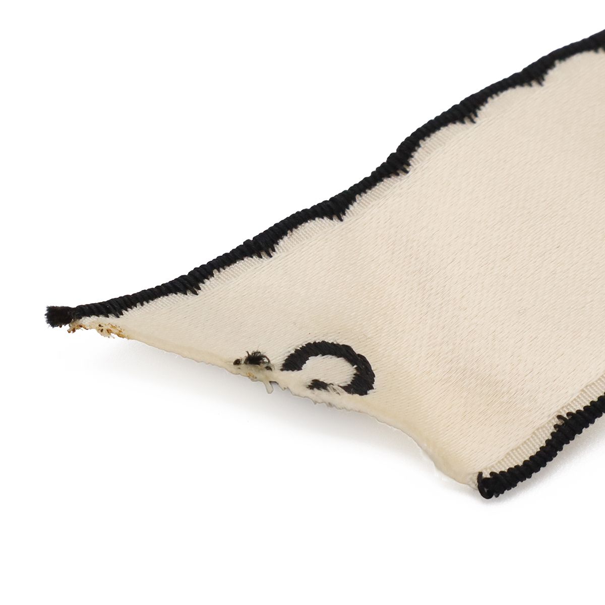 Chanel Ribbon Brooch Logo Bag Motif Satin Ivory Black — view 2