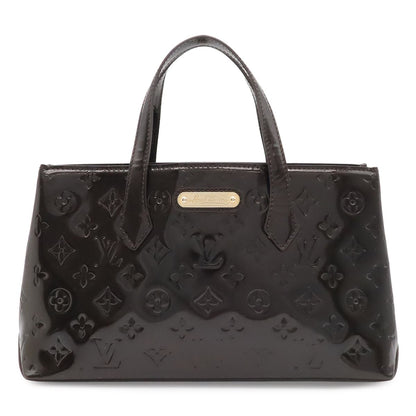 Louis Vuitton Monogram Vernis Wilshire PM Tote Bag Patent Calfskin Amarante