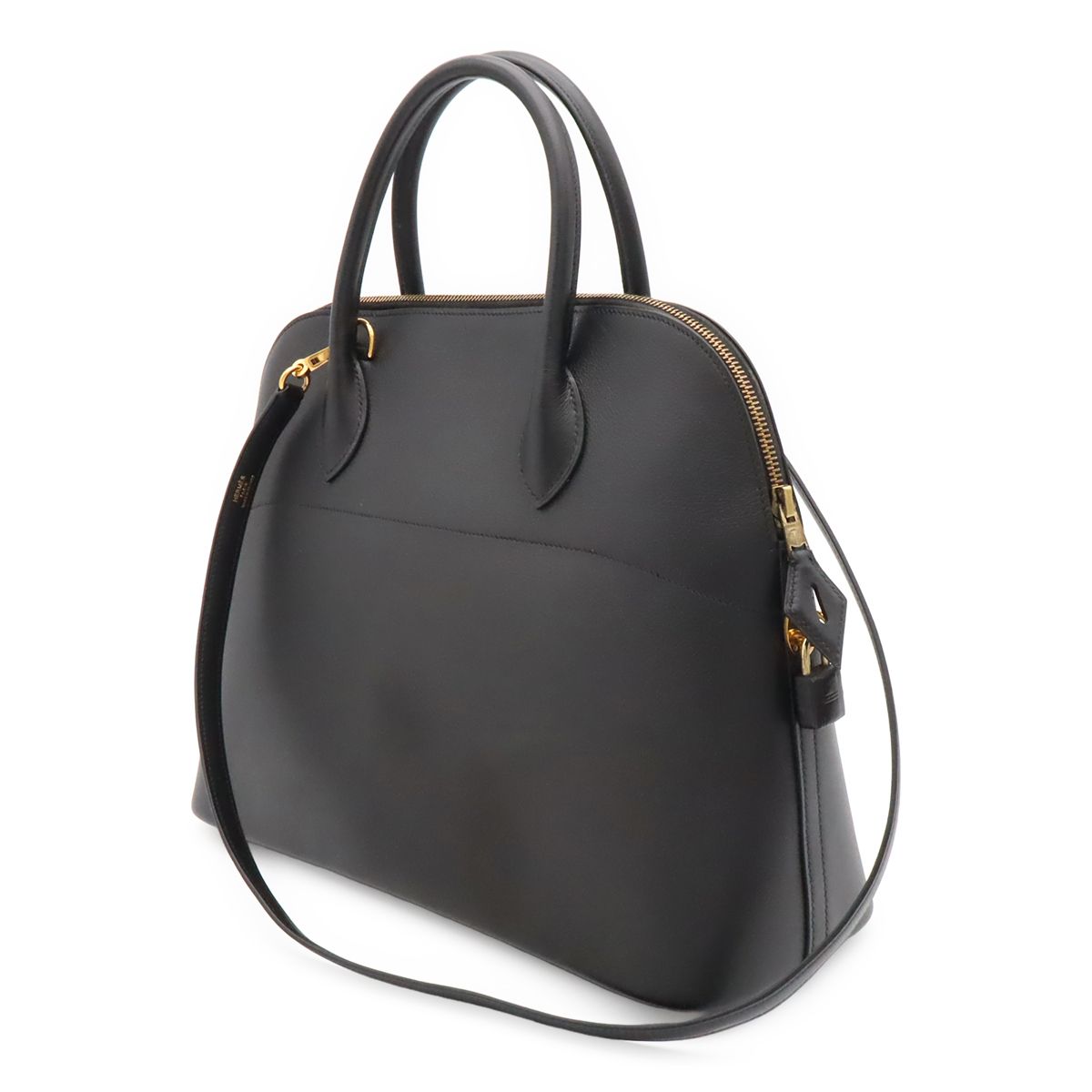 Hermes Bolide 35 Tote 2-Way Shoulder Bag Leather Black Gold — view 2