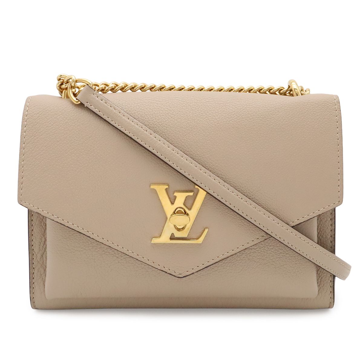 Louis Vuitton My Lockme Chain Shoulder Bag Pochette Leather Greige