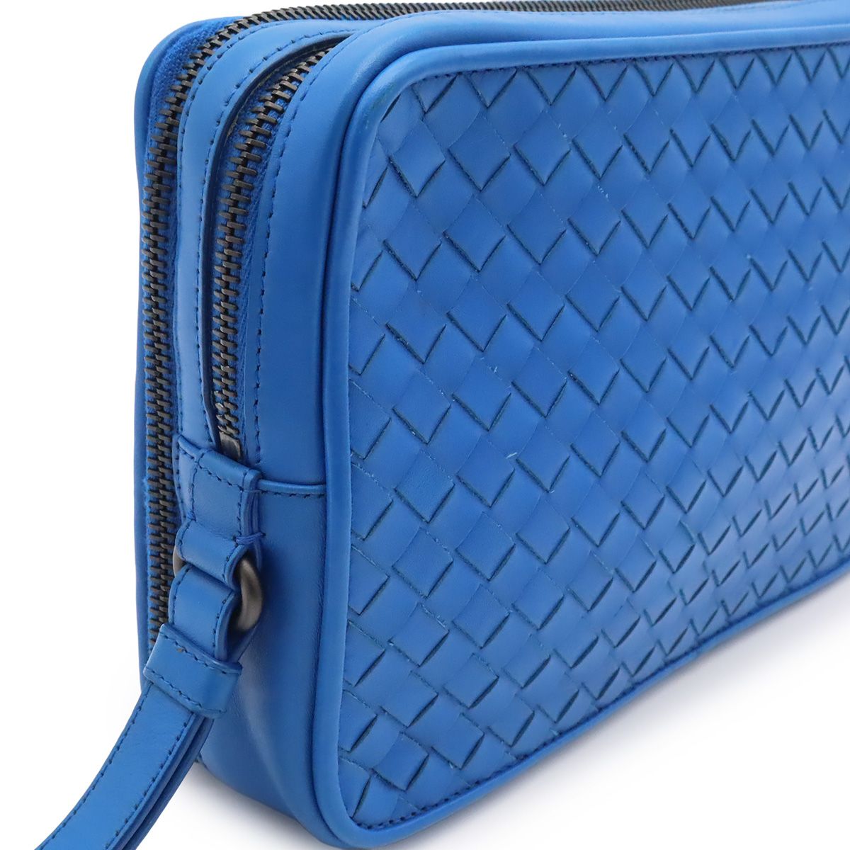 Bottega Veneta Intrecciato Clutch Leather Blue — view 4