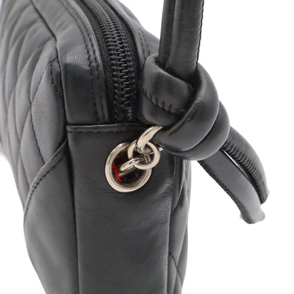 Chanel Cambon Line CC Logo Pouch Shoulder Bag Leather Black Silver — view 4