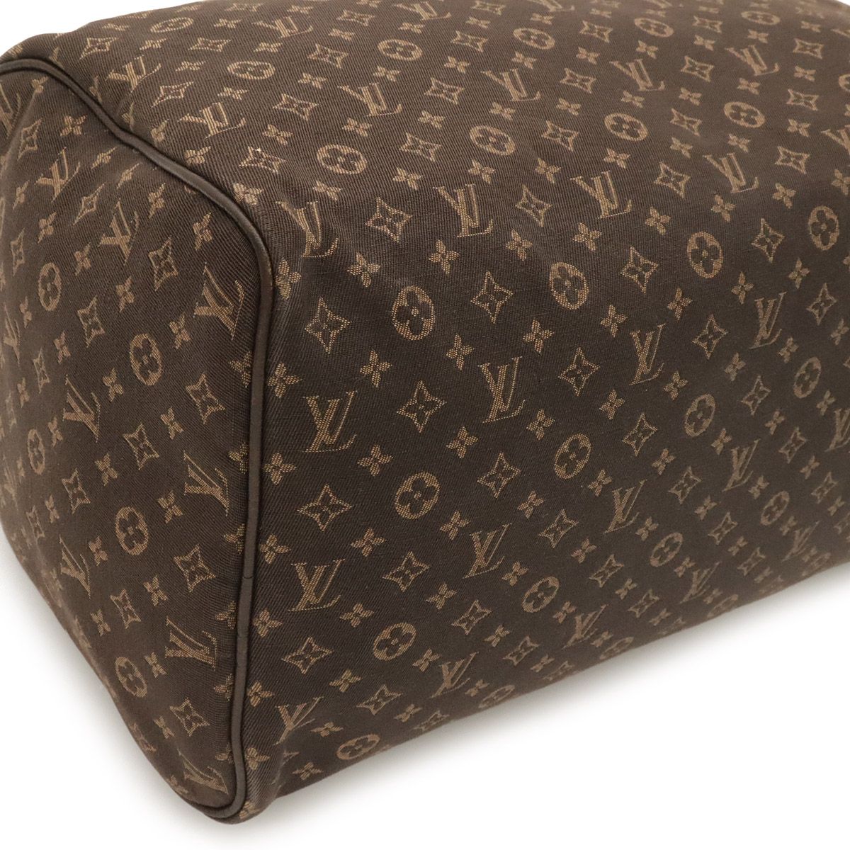 Louis Vuitton Monogram Mini Lin Speedy 30 Mini Boston Bag Canvas Ebene Brown — view 3