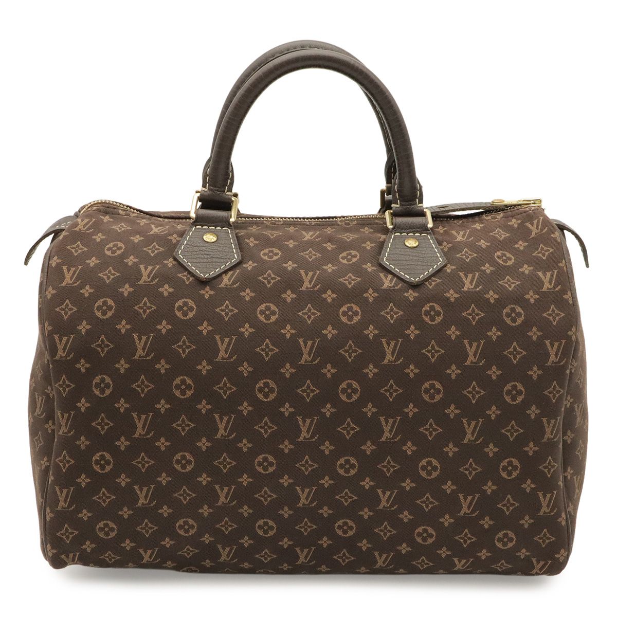 Louis Vuitton Monogram Mini Lin Speedy 30 Mini Boston Bag Canvas Ebene Brown