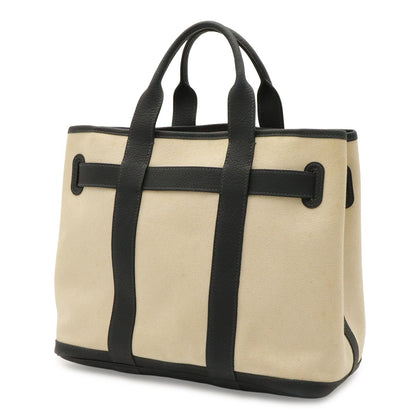 Hermes Petite Ceinture PM Tote Bag Canvas Leather Natural Navy Silver — view 2