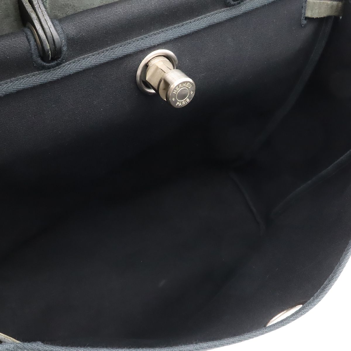 Hermes Herbag MM 2-Way Shoulder Bag Toile Officier Canvas Black — view 5